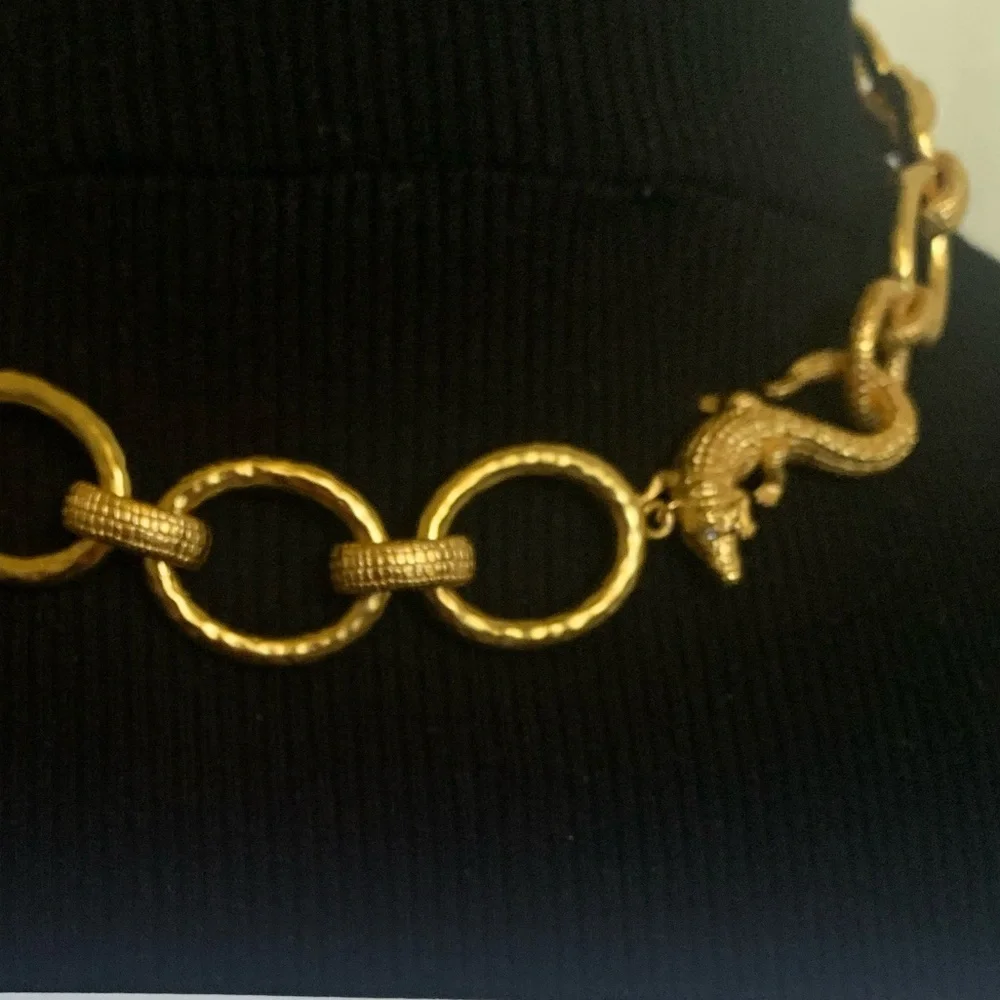 JULIE VOS  • RARE Alligator Link Statement Necklace